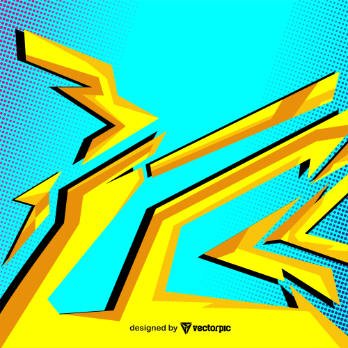 Abstract Racing Stripes Background With cyan and yellow Color Free Vector
