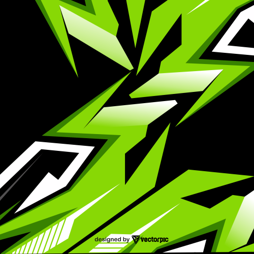 Abstract Racing Stripes Background with black and green Color Free Vector
