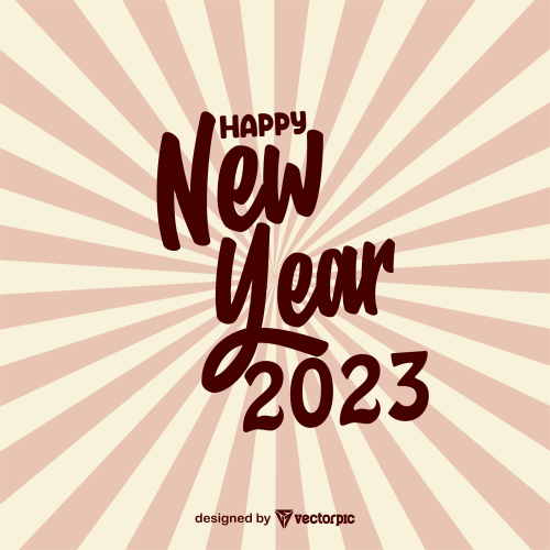happy new year 2023 retro t-shirt design free vector