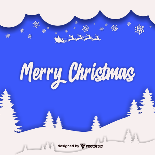 merry christmas blue background design free vector