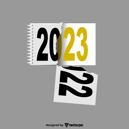 2023 new year editable design free vector