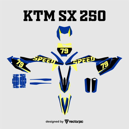 KTM SX 250 decal sticker design free vector