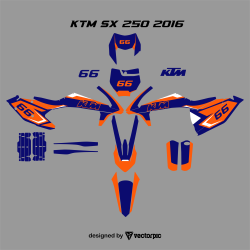 KTR SX 250 2016 decal sticker design free vector