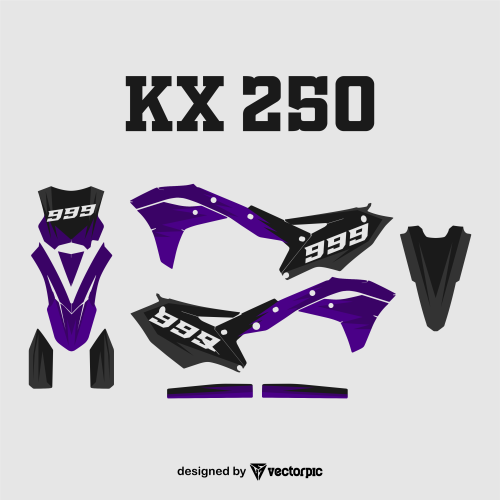 kawasaki KX 250 decal sticker design free vector