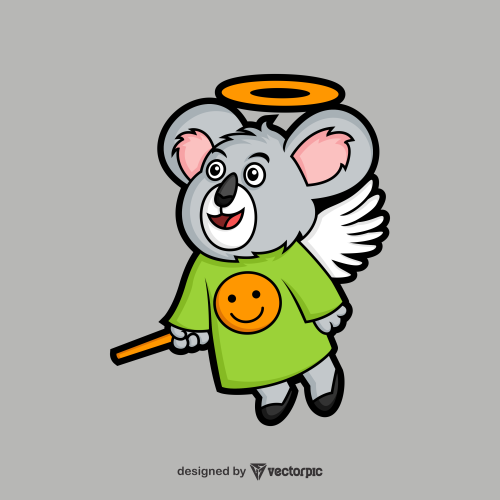 fairy koala Animal Cartoon Characters free vector