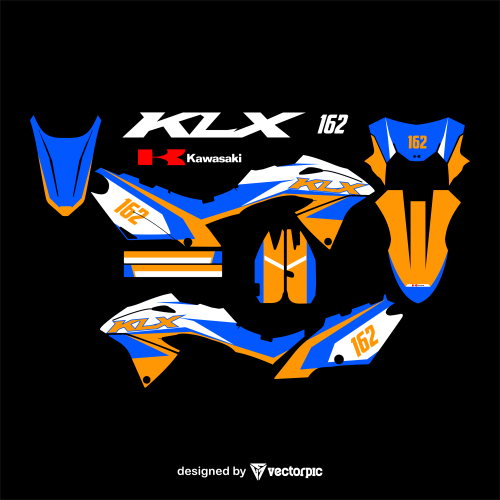 kawasaki KLX decal sticker design free vector
