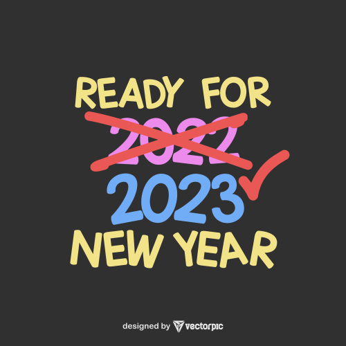 ready for 2023 new year editable design free vector