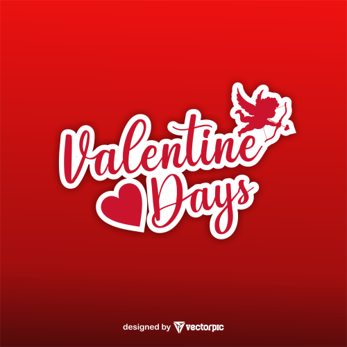 editable lattering valentine’s day design free vector