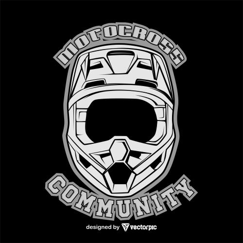 full face helmet motocross community design free vector