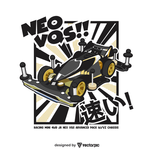Racing Mini 4WD JR Neo VQS Advanced Pack wVZ Chassis design free vector