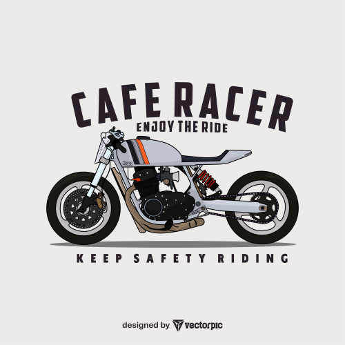 cafe racer custom design free vector