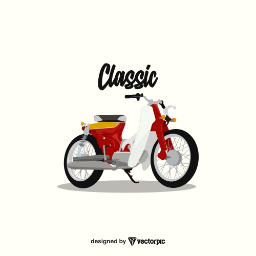 motorcycle classic design free vector
