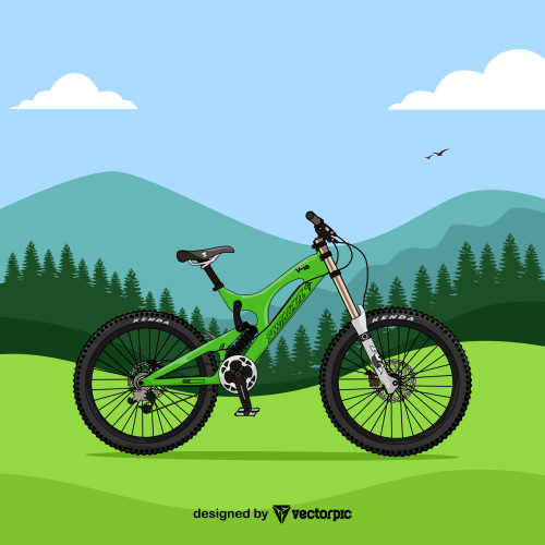 Santa Cruz V10 CC DH-S (2020) mountain bike design free vector