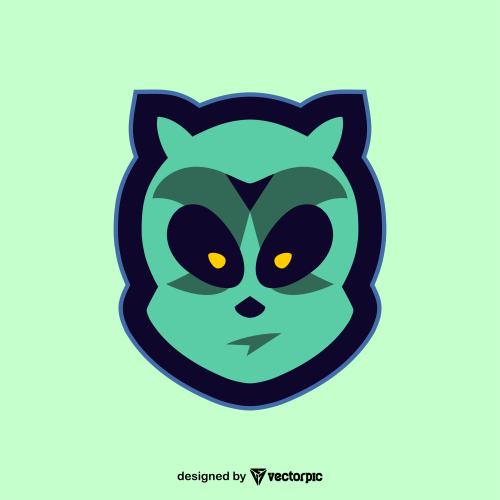 alien head e-sport mascot logo design free vector