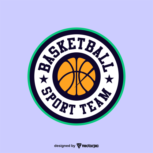 basketball sport team logo design free vector