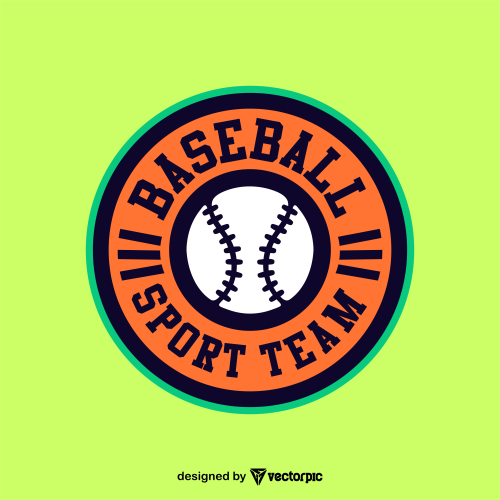 baseball sport team logo design free vector