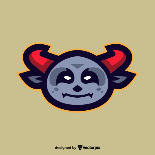 devil’s head mascot logo design free vector
