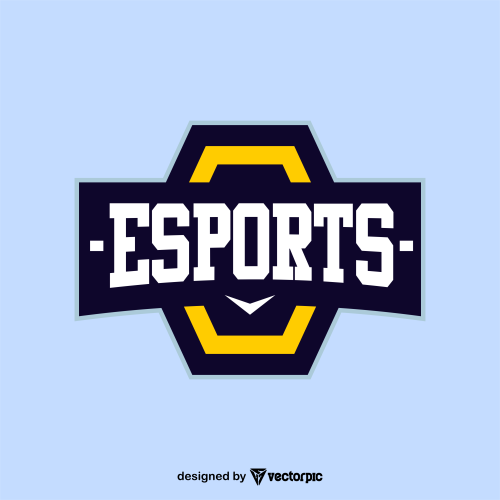 e-sport emblem logo design free vector