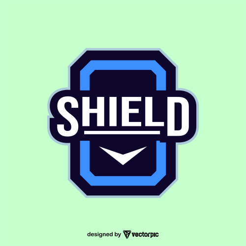 shield emblem logo design free vector