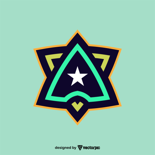 star emblem e-sport logo free vector