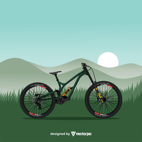 2022 Commencal Supreme DH Ã–hlins Edition Bike mountain design free vector