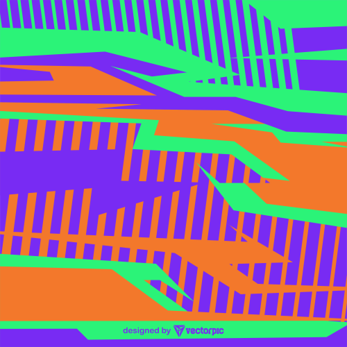 Abstract Racing Stripes Background With orange, green and purple Color Free Vector