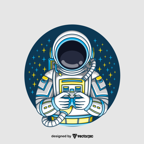 astronaut t-shirt design free vector