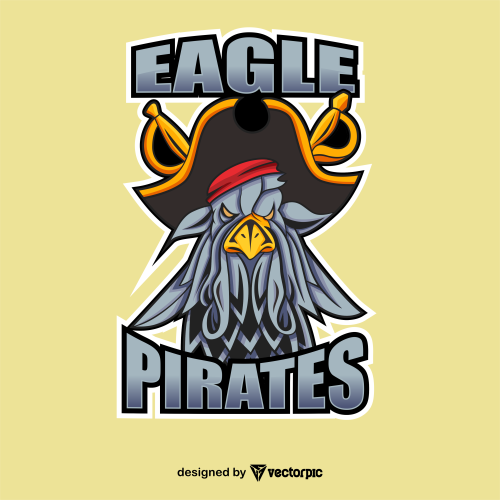 eagle pirates t-shirt design free vector