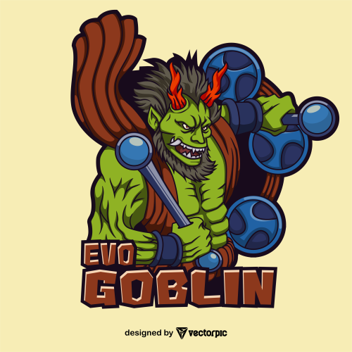 evo goblin t-shirt design free vector