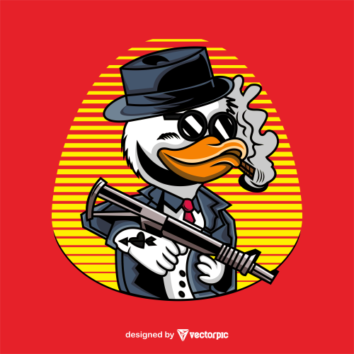 mafia duck t-shirt design free vector